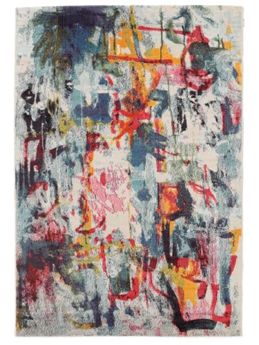 RugVista Leloudo, Alfombra Moderna, Pelo Corto, 140 x 200 cm, Rectangular, Calidad cert. Oeko-Tex Standard 100, Polipropileno, Pasillo, Dormitorio, Cocina, Salón, Comedor, Despacho, Multicolor