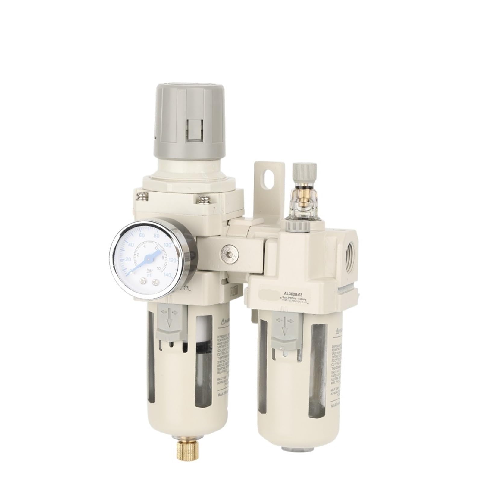 1 x regulator filtra powietrza AC3010-03, urządzenie do uzdatniania powietrza z automatycznym odpowietrzaniem do przemysłowej kontroli ciśnienia