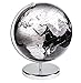 Exerz 30cm Globo Terráqueo - Mapa en Inglés - Decoración de Escritorio educativa/ geográfica/ Moderna - con una Base de Metal - Negro Metálico - Diámetro: 30cm