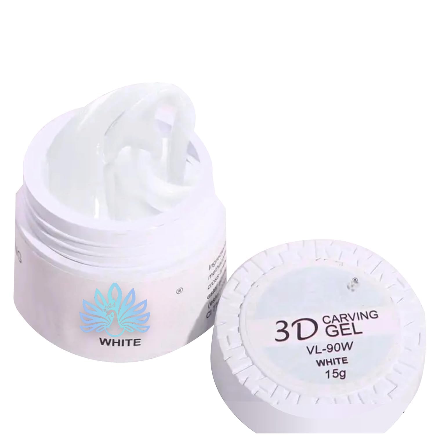 3D Carving Gel for Nail Art, Thick Sculpting for Embossed Designs, UV LED Curing for Professional Salon and DIY Home Use (3D Carving Gel (White))