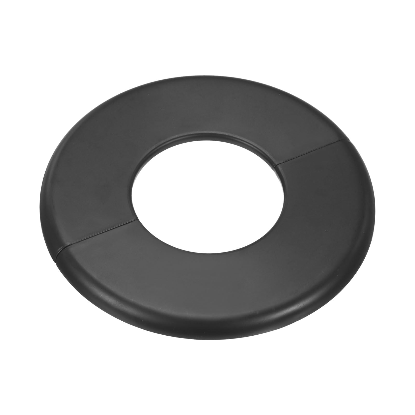 M METERXITY 1-Pack Wall Split Flange, ABS Round Self-Adhesive Escutcheon Plate Cover Buckle for 50mm/1.97in Dia Pipe Accessories/Floor/Ceiling, Plumbing Cover Plates [Black,6mm/0.24in H]