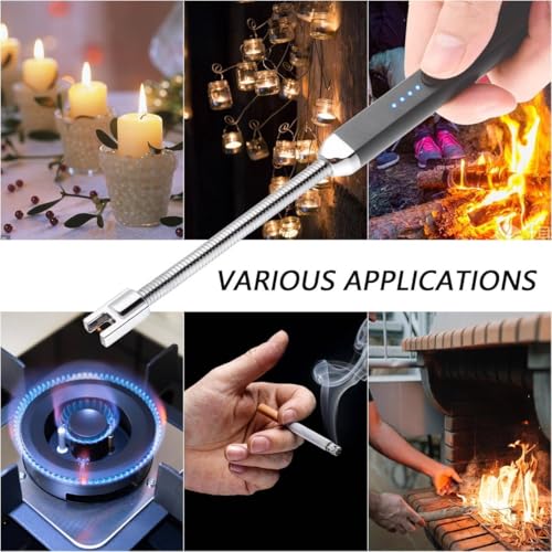 Image of Crasts USB Plasma Rechargeable Electric Gas Lighter for Pooja Room, Candles, BBQ, Multi Purpose - 360 Degree Flexible & Windproof (Multicolor)