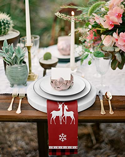 Servilletas de tela Christmas Elk Deer 20x20 pulg set x4 miniatura 4