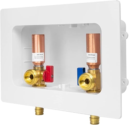 Vista 21 de EFIELD Caja de salida premium para lavadora (lavandería) con drenaje central, conexión MIP de soldadura de 1/2 pulgada x MHT de 3/4 pulgadas, blanco