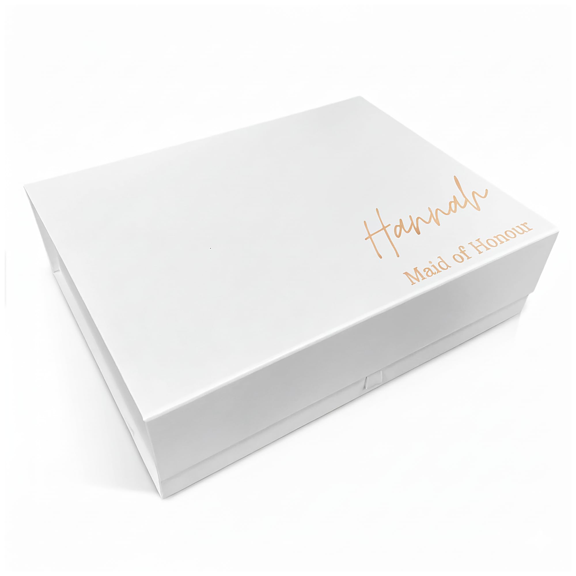 COOKIES AND KOALAS Personalised Bridesmaid Proposal Box Extra Large White – Luxury Magnetic Gift Box for Maid of Honour & Wedding Party – Custom Name & Hidden Message, Empty Hamper for Robes