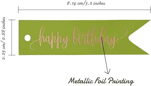 Miniatura 86 de Etiquetas de papel para colgar con texto en inglés «Happy Birthday», 100 unidades Azul,Aqua Blue,Negro -,azul, cerceta (Dark Teal Blue),Rosa