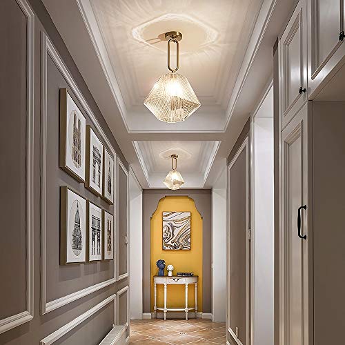 Lustre LED moderne or pour remplacer un plafonnier sombre - 3