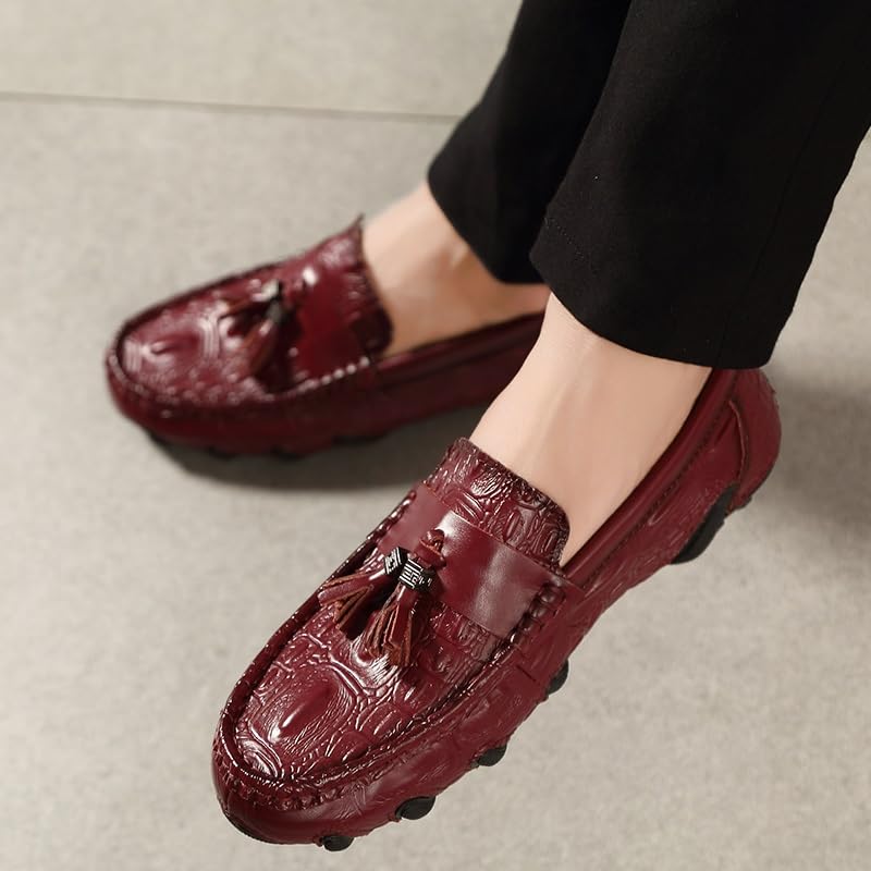 Men's Loafers PU Leather Tassel Penny Loafers Flexible Lightweight Flat Heel Classic Slip-on4
