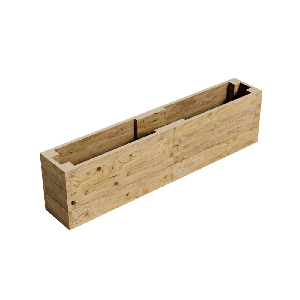 Conka Garden - Wooden Raised Bed Kit - Large Garden Planters for Vegetables, Herbs, Flowers – Start Growing Plants Earlier & Better - Durable & Resistant FSC Treated Timber 120cm L x 240cm W x 30cm H — view 26
