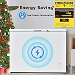 SMETA 10.6 Congélateur de poitrine de pieds cubiques, congélateur profond, 10.6 Cu ft Garage congélateur avec panier, faible bruit, thermostat réglable, économie d'énergie avec 4 Roues, Cuisine, Bureau, Viande, Maison, Blanc