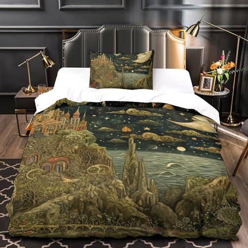 Housse de couette avec fermeture éclair lit simple 135x200cm 3D