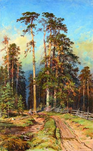 Cuadro para decoración de paredes Pineta di Ivan Shishkin, lienzo de 60x90cm