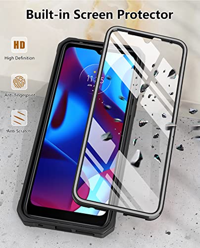For Motorola Moto-G Pure Phone Case: Moto G-Power 2022 Case Heavy Duty Military Grade Hard Protection Shock Proof Grip | Durable Dual-Layer Armor Design Protective Case Moto G Play 2023 (Black) #TOP2