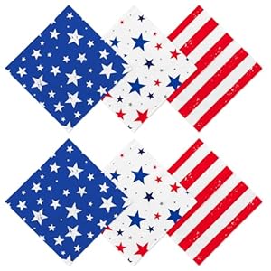 4th of July Party Supplies Set – American Flag Patriotic Theme Kit for Independence & Election Day Decorations,Disposable Paper Napkins for Patriotic & 4th of July Party Decorations，48 Pack
