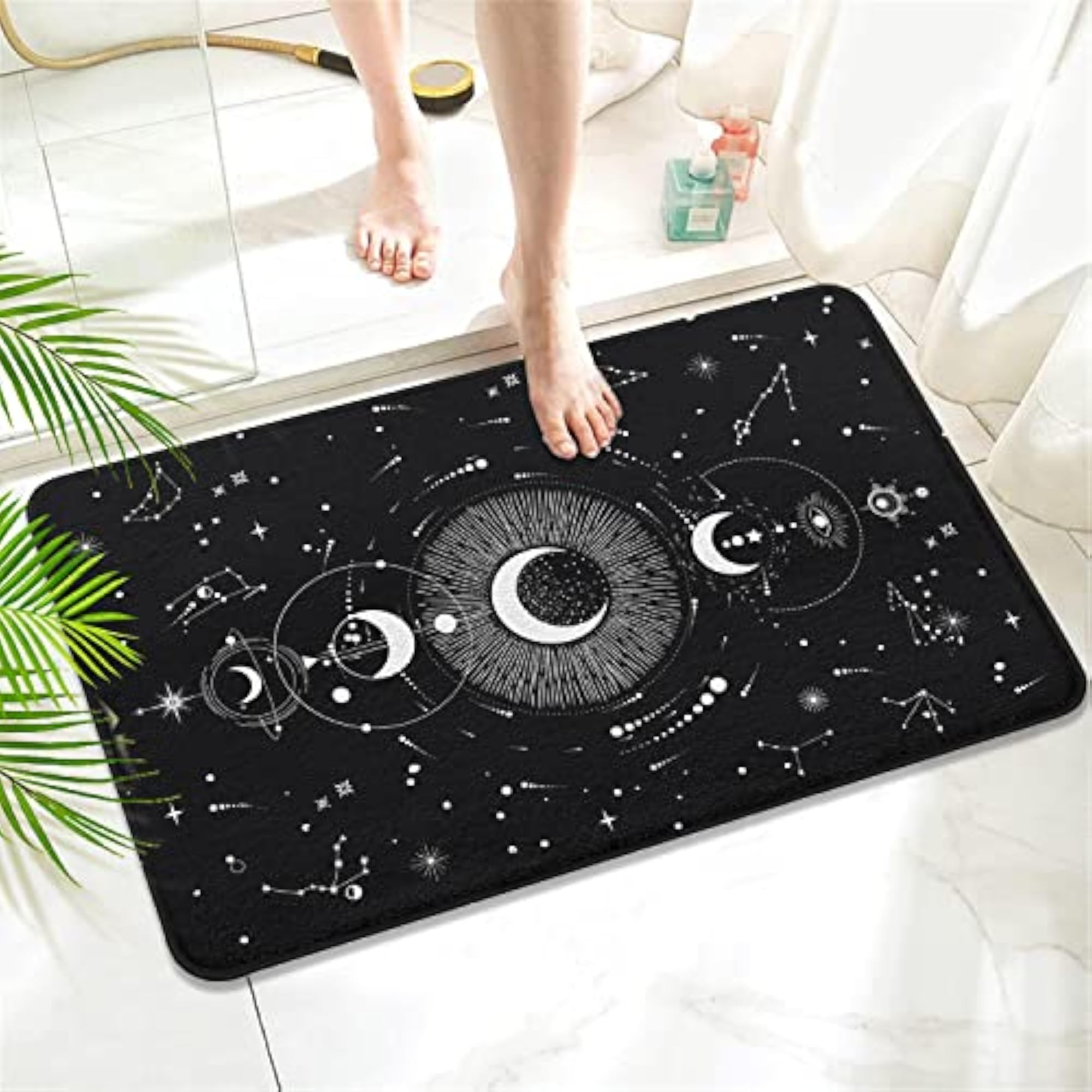 Goth Imitation Cashmere Bathroom Mat Rug, Non-Slip