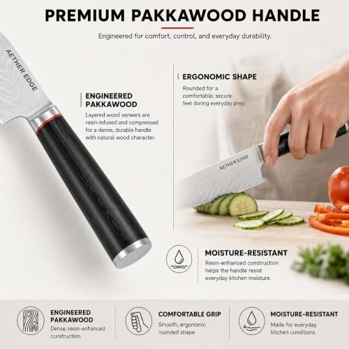 AETHER EDGE 2-Piece Santoku Chef Knife Set, 7" Santoku & 3.5" Paring - image 6