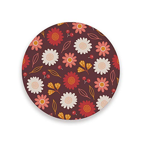 Dessous de verre absorbants contre les traces d'eau, liège et fleurs x4 - 2