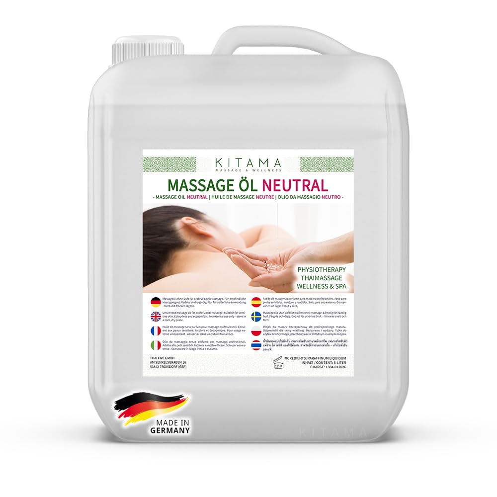 Olio di Massaggio neutro 5 litri (5000ml) - MyThaiMassage - Olio per massaggio Thai, Fisioterapia Spa, olio di base senza profumo