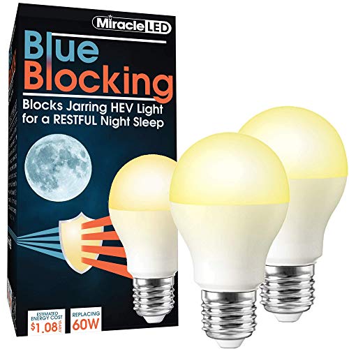MiracleLED 604592 Miracle LED Blue Blocking Night Time Sleep Bulb Replacing Up To