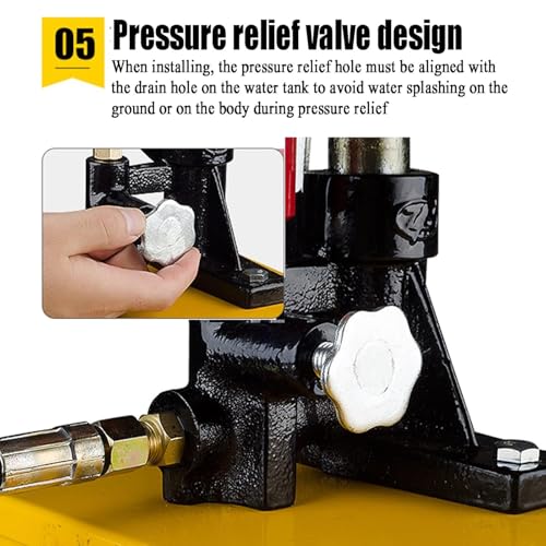 Bomba de prueba de presión manual, herramienta de prueba de presión hidráulica de 16 Mpa con válvula reductora de presión y dial, 38 ml por carrera para pruebas de tuberías