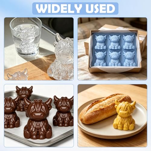 Molde para cubitos de hielo en forma de vaca Highland miniatura 7