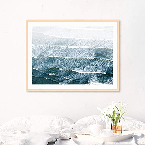Art mural plage avec affiche bleu océan pour décoration de maison moderne 50x70cm