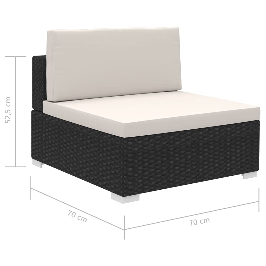 vidaXL Set di 20 sedie da giardino in polyrattan, colore nero