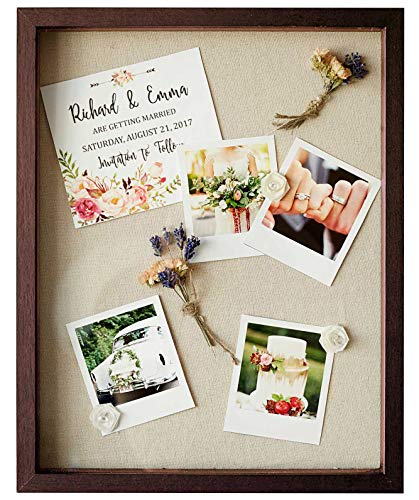 Shadow Box Display Case - 11x14 Walnut Brown Deep Wood Shadowbox Picture Frame