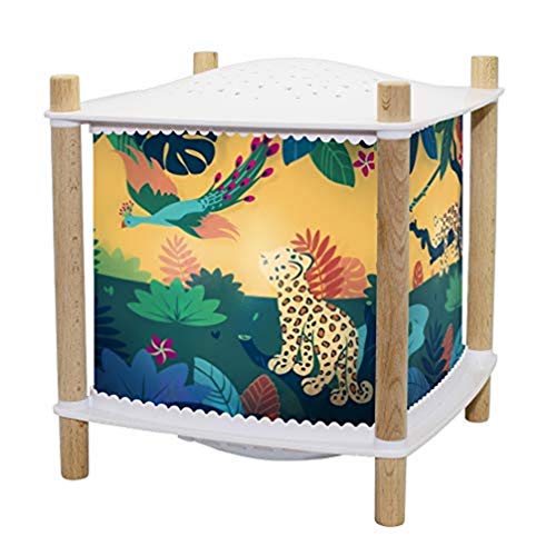 TROUSSELIER - Savane - Veilleuse - Lanterne ReVOLUTION 2.0 - Cadeau Enfant - Projecteur d’Etoiles Musical - Musique & Histoire du soir en Streaming - Détecte les Pleurs - Rechargeable