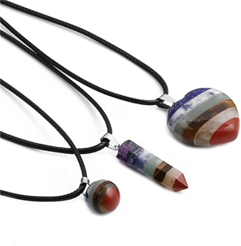 3 piezas de cristal curativo natural fluorita arco iris colgantes de doble punta collar de cuarzo de cristal natural 6 varitas de cristal de chakras