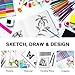Mixed Media Art Sketchbook, 8 x 8 inches, 100 Sheets/200 Pages 125 GSM Acid-Free Beige Drawing Papers,Large Hardcover Art Journal Sketchbook for All Artists.Black