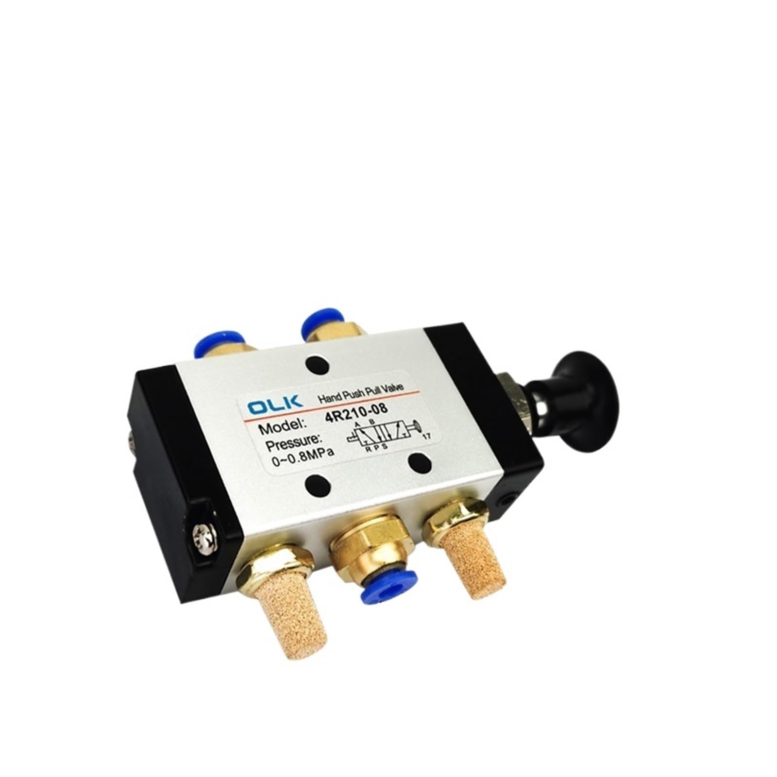 Nqvqtkrup With 4Mm Fittings 4R210-08 Manual Valve 2 Way 5 Position Push And Pull Pneumatic Switch Of Directional Valve(With 4Mm Fittings)
