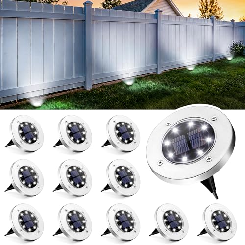 GIGALUMI Solar Fence Lights - No-Drill Fence Lighting...