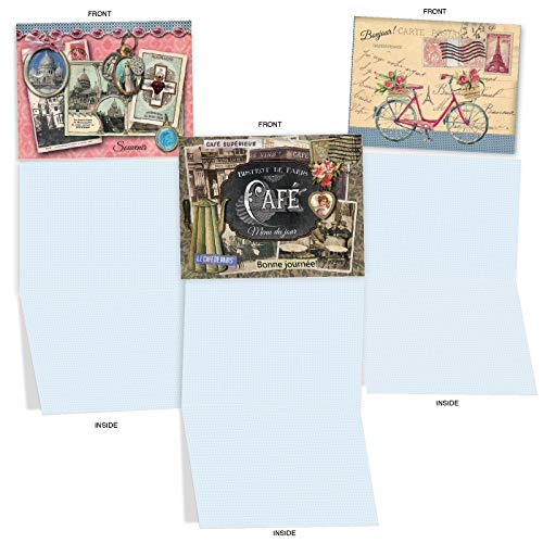 The Best Card Company - 10 Retro Blank Cards With Envelopes (4 X 5.12 Inch) - Artistic Boxed Assortment, Vintage Note Cards - Papiers De Paris M6624Ocb #TOP3