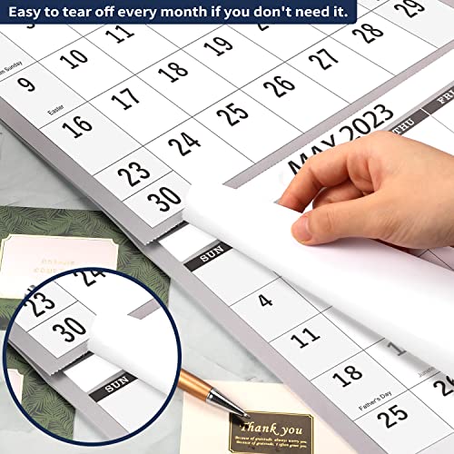 2023-2024 Wall Calendar – Apr.2023 - Jul.2024, 3 Month Calendar Vertical Display, 3-Month Wall Calendar 2023-2024, 11" X 26", Large Monthly Calendar, Lay- Flat, Holidays, Blocks, Perfect For Planning #TOP5