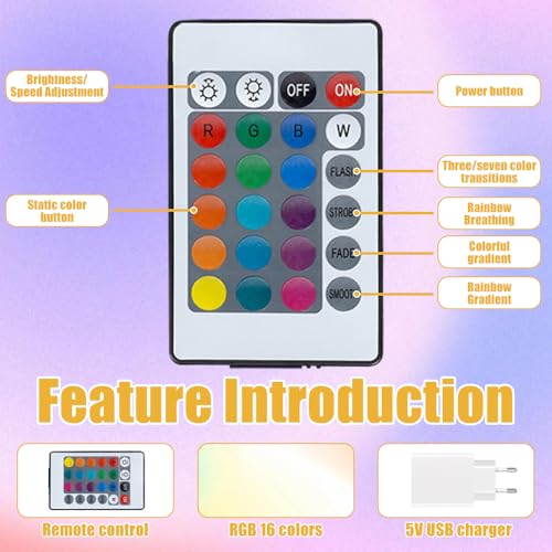 LYPPUL 2 Stück 3D-Drucker LED-Lampen-Kit, 3D Printer LED Strip Light Lighting, 3D Drucker Zubehör Kreative LED-Lampe Kits, Nachtlicht Modelle Ersatz für 3D-Drucker mit USB-Adapter, 16 Farben Licht