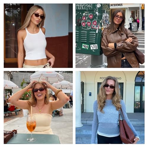 VANLINKER Retro Polarized Rectangle Sunglasses Womens Trendy 90s Small Square Sunnies Vintage Narrow Thin Frame VL98552