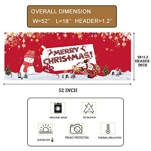 Santa Claus Sleigh Deer Kitchen Curtain Valance 52X18Inch With Rod Pocket Half Short Red Father Christmas Laundry Cutain Topper Window Valance #TOP3