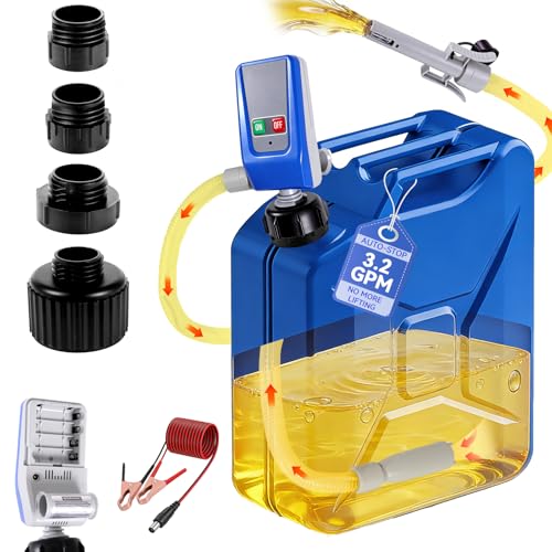 SINCEHOLY Electric Fuel Transfer Pump, Auto-Stop Gas Can Pump, 3.2 GPM, 12V