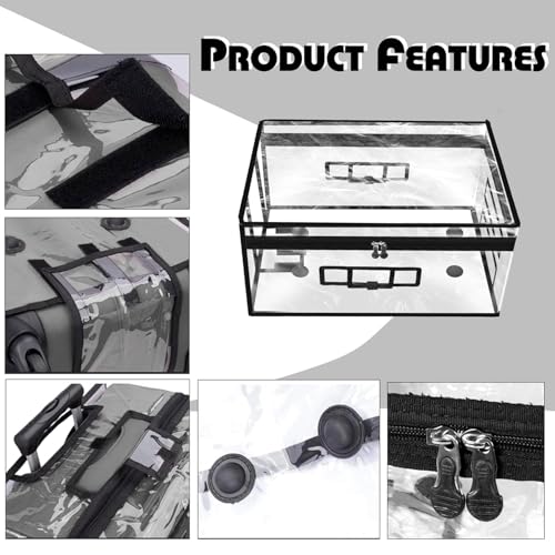 Image of 30 inch Suitcase Cover Protector Water-Dust-Scratch Proof PVC Clear Zippered for Trolley Luggage Bag Cover for Large Soft /Nylon Suitcase (69 x 52 x 36 cm)