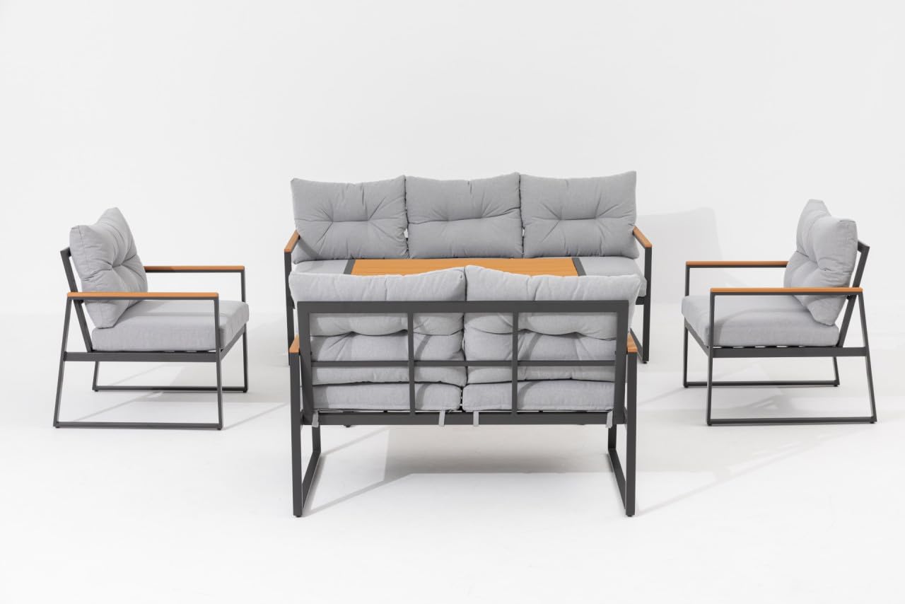 Primaster Gartenmöbel-Set Salina Stahl 5-teilig Lounge Set