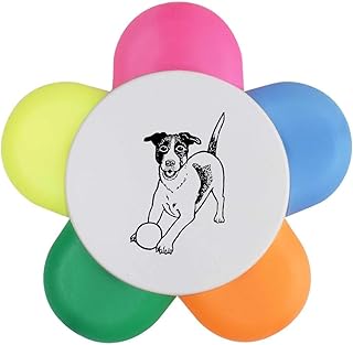 Azeeda 'Playing Jack Russell' Flower Shape Hi...