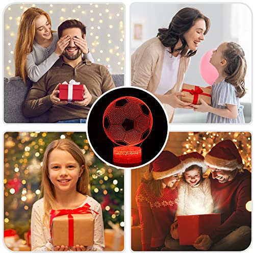 Regalo de Fútbol para niños, Luz de Noche, 3D LED Lámpara Luz de Noche con Control Remoto, 16 Colores Lámpara infantile, Nino Futbol Regalos Cumpleaños Navidad Decoración, Regalos Comunión para Niño - imagen 8