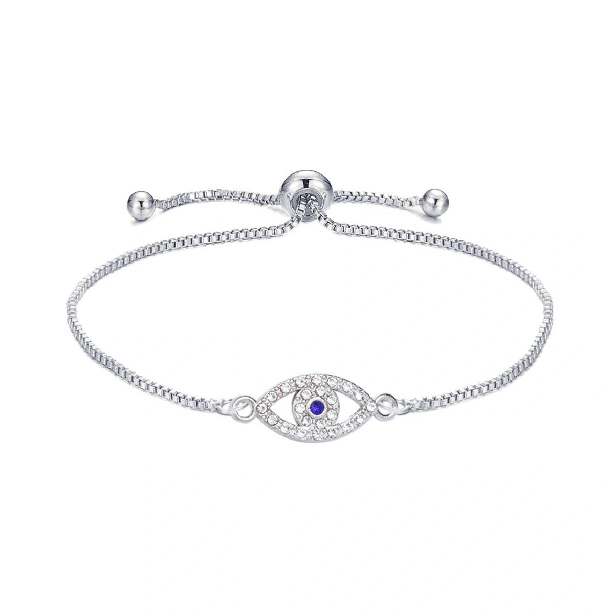 Aczyqws1 Pieces Evil Eye String Braceletss Handmade silver String Evil Eye Bracelet Protection Bracelets Lucky Friendship Bracelets