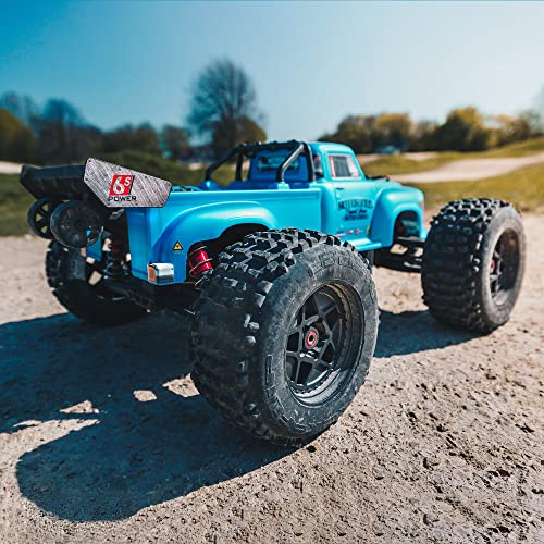 Image of ARRMA 1 /8 Notorious 6S V5 4WD BLX Stunt RC Truck with Spektrum Firma RTR (Transmitter and Receiver Included, Batteries and Charger Required), Blue, ARA8611V5T2