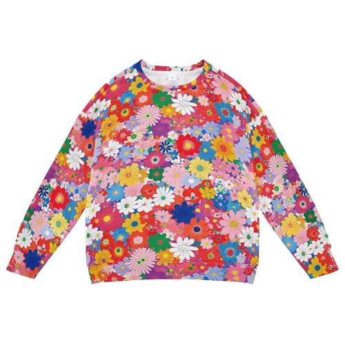 Wudan Beautiful Flowers Little Kids Hoodie Sweatshirt Crewneck Sweatshirt With Hoodie