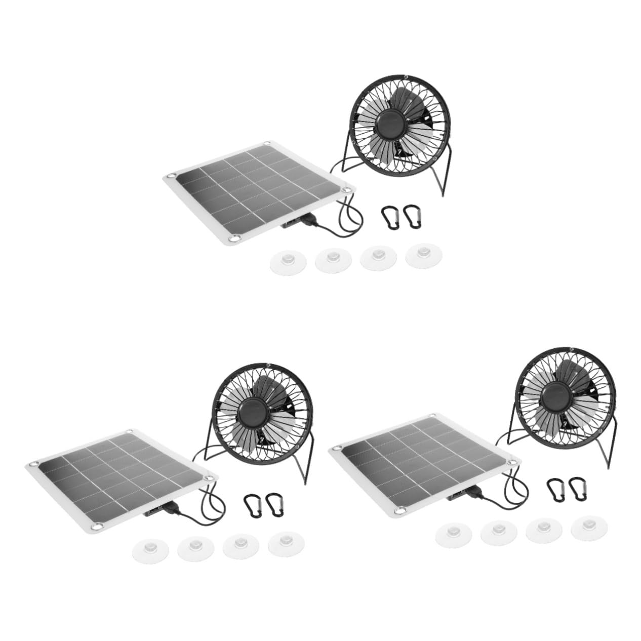 BESPORTBLE 3 Sätze Solarlüfter solar solarventilatoren solar powered fan Solar-Gewächshausventilator entlüften Kühlgebläse mit Solarenergie sommer kühler Einkristallines Silizium