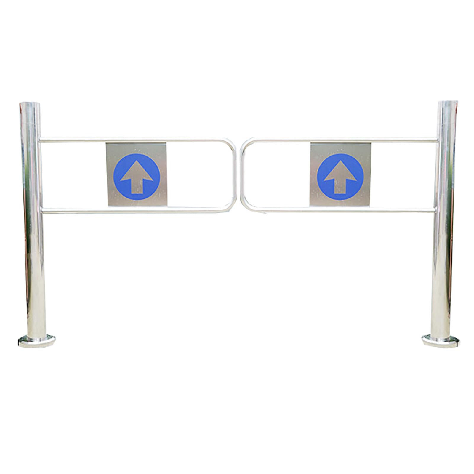 Puerta batiente automática con Resorte, Apta para el Mercado, Puerta peatonal de Seguridad unidireccional, Sistema de Control de Acceso automático Apto para almacenes y bibliotecas (Plateada