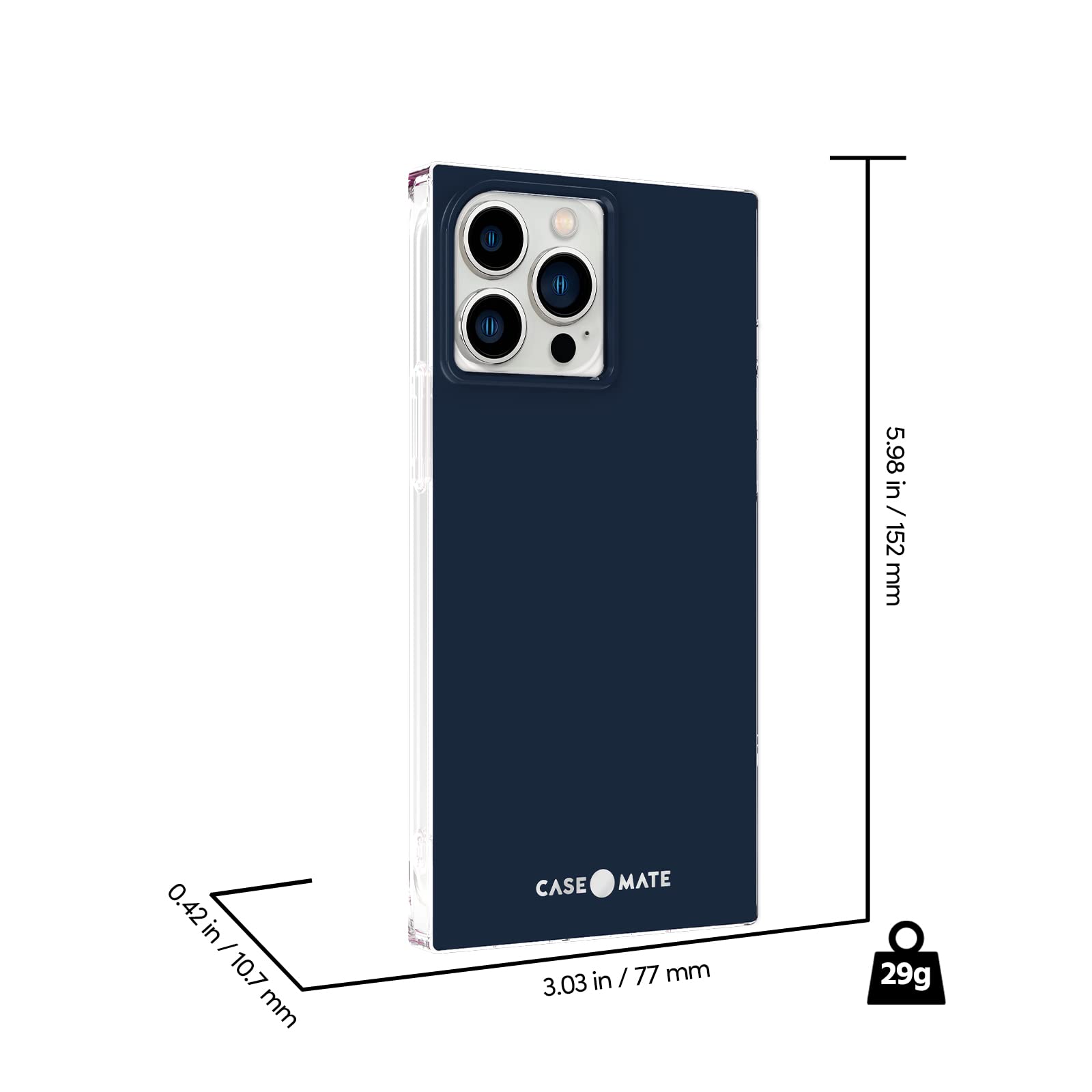 CASE-MATE BLOX - Custodia quadrata per iPhone 13 Pro Max da 6,7 pollici, protezione contro le cadute, compatibile con ricarica wireless, antigraffio, antiurto, finitura opaca