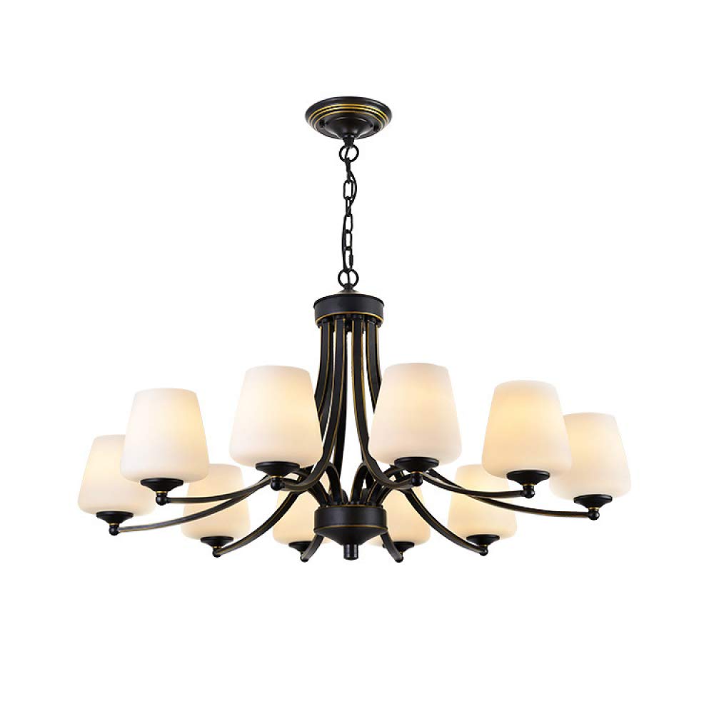 PCXEHUYP Antique Chandelier White Glass Uplighter Metal Ceiling Lights E27 Sputnik Lighting for Living Room Dining Bedroom,10Heads-WarmLight